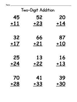 Preview of Two-Digit Addition Practice
