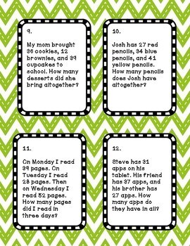 Two Digit Addition Story Problems with Regrouping by Crafty Curriculum