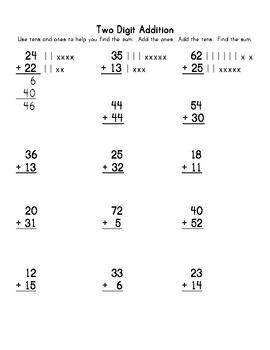 Two Digit Addition WITH and WITHOUT Regrouping by Stacey ...