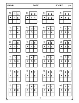 Preview of Two Digit Addition Worksheets With and Without Regrouping