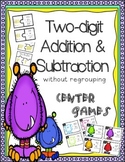 Two-Digit Addition and Subtraction Center Games (without r