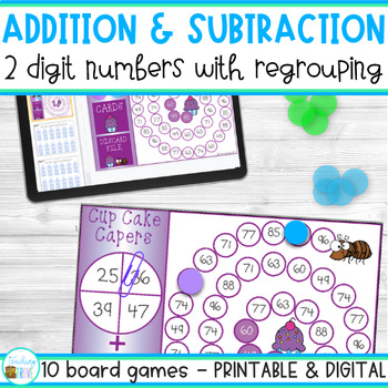 Preview of Two Digit Addition and Subtraction with Regrouping Games