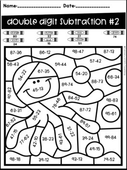 two digit addition and subtraction without regrouping color by code ocean