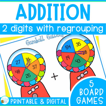 Preview of 2 Digit Addition with Regrouping Double Digit Addition Games Regrouping Addition