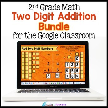 Preview of Two Digit Addition with Regrouping BUNDLE Google Classroom & Distance Learning