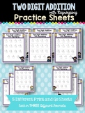 Two Digit Addition with Regrouping Practice Sheets