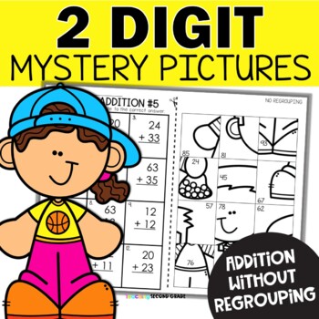 Preview of Two-Digit Addition without Regrouping 2nd Grade Math Worksheets | Double Digit
