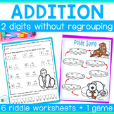 Math Riddles Adding 2 Digit Numbers without Regrouping + A