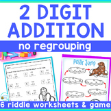Math Riddles Adding 2 Digit Numbers without Regrouping + Adding Tens & Ones Game