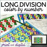 Long Division Color by Number (no remainders) Distance Learning