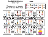 Two Digit Multiplication Activity: Easter Math Maze