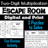 Two Digit Multiplication Activity Escape Room: 2 by 2 Digi