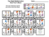 Two Digit Multiplication Activity: New Year's Math Maze