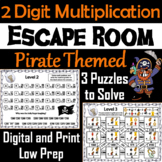 Two Digit Multiplication Activity: Pirate Themed Escape Room Math