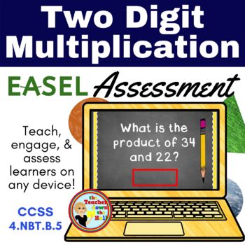 Preview of Two Digit Multiplication Easel Assessment I Digital Multiplication Activity