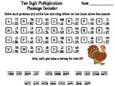 Two Digit Multiplication Thanksgiving Math Activity: Messa