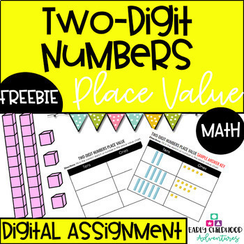 Preview of Two-Digit Numbers Place Value for GOOGLE Slides FREEBIE