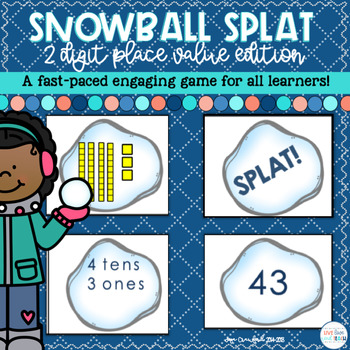 Preview of Two Digit Place Value Game Snowball SPLAT! 