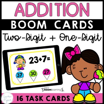 Preview of Two-Digit Plus One-Digit Addition Boom™ Cards