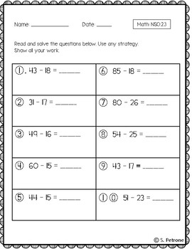 Two Digit Subtraction by Second Grade Tropics | TPT