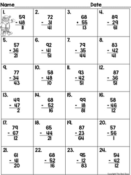 Christmas Math Two Digit Subtraction WITHOUT Regrouping Scoot: Santa Themed