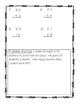 Subtracting two digit numbers (problem solving) - Studyladder