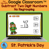 Two Digit Subtraction Without Regrouping St. Patricks Day fun