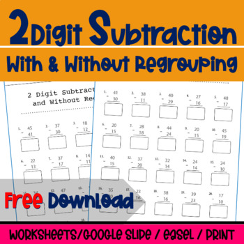 subtraction with regrouping worksheet free teaching resources tpt