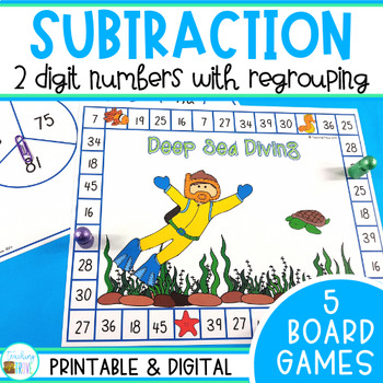 Preview of 2 Digit Subtraction with Regrouping - Double Digit Subtraction with Regrouping