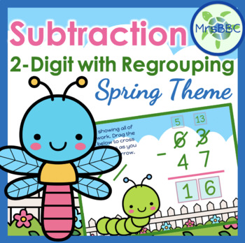 Preview of Two-Digit Subtraction with Regrouping (Scaffolded) Digital Boom Cards™