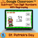 Two Digit Subtraction with Regrouping St. Patricks Day fun