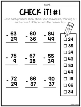 Two-Digit Subtraction with Regrouping Worksheets | TpT
