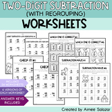 Two-Digit Subtraction with Regrouping Worksheets