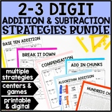 3 Digit Addition & Subtraction With Regrouping | Strategies | Posters | BUNDLE