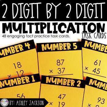 Preview of 2 Digit by 2 Digit Multiplication Task Cards
