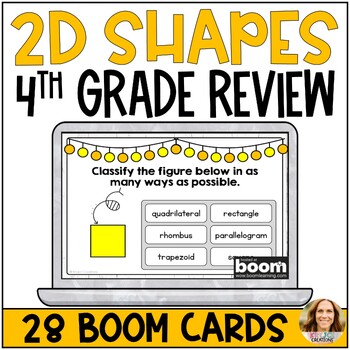 Preview of 2D Figures and Shapes Review Digital Boom Cards - 4th Grade Math Test Prep