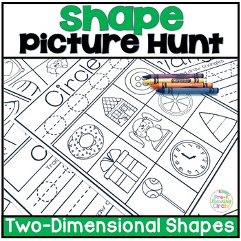 Preview of Two Dimensional Shape Recognition Picture Hunt Activities