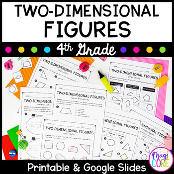 Preview of Two-Dimensional Shapes - 4th Grade Math - Print & Digital - 4.G.A.2