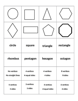 Two Dimensional Shapes Matching Activity by Alison Horstman | TPT