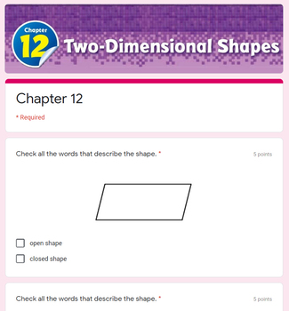 2 dimensional shapes 3rd grade