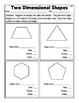 two dimensional shapes worksheets by the cutesy class tpt