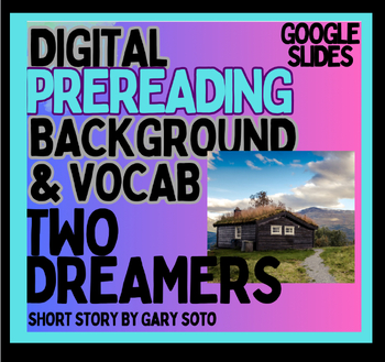 Preview of Two Dreamers Short Story by Gary Soto Digital Intro & Vocab, Google Slides