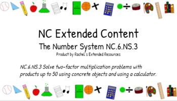 Preview of Two-Factor Multiplication NC6.NS.3 - NC Extended Curriculum (editable)