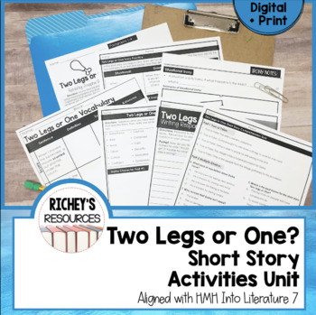 Preview of Two Legs or One? Short Story Activities HMH 7 Digital and Print