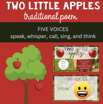 Preview of Two Little Apples Poem - Music Five Voices/Movement/Visuals