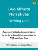 Two Minute Narratives with 3 mentor texts