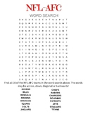 Two NFL Word Searches- both AFC and NFC included!