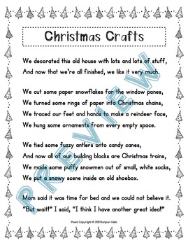 Christmas Poems with Cloze Activities - English by Bonjour-Hello