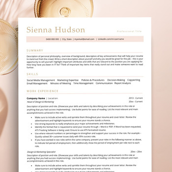 Preview of Two Page ATS Resume, Theatres Resume Template, Resume Template Teacher