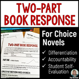 Book Report: Two-Part Book Response for Independent Novels